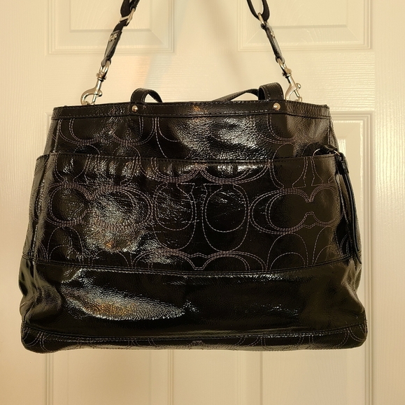 Coach Large Patent Leather Bag - Picture 5 of 14